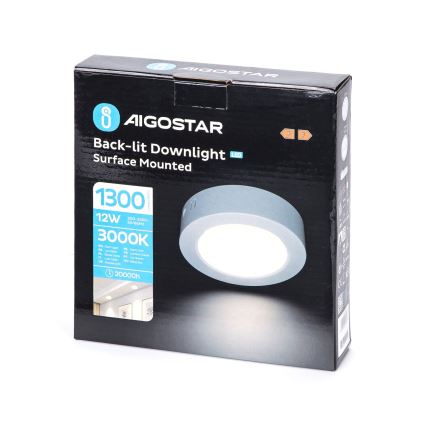 Aigostar - Iluminação integrada LED de teto LED/12W/230V diâmetro 17,4 cm 3000K branco