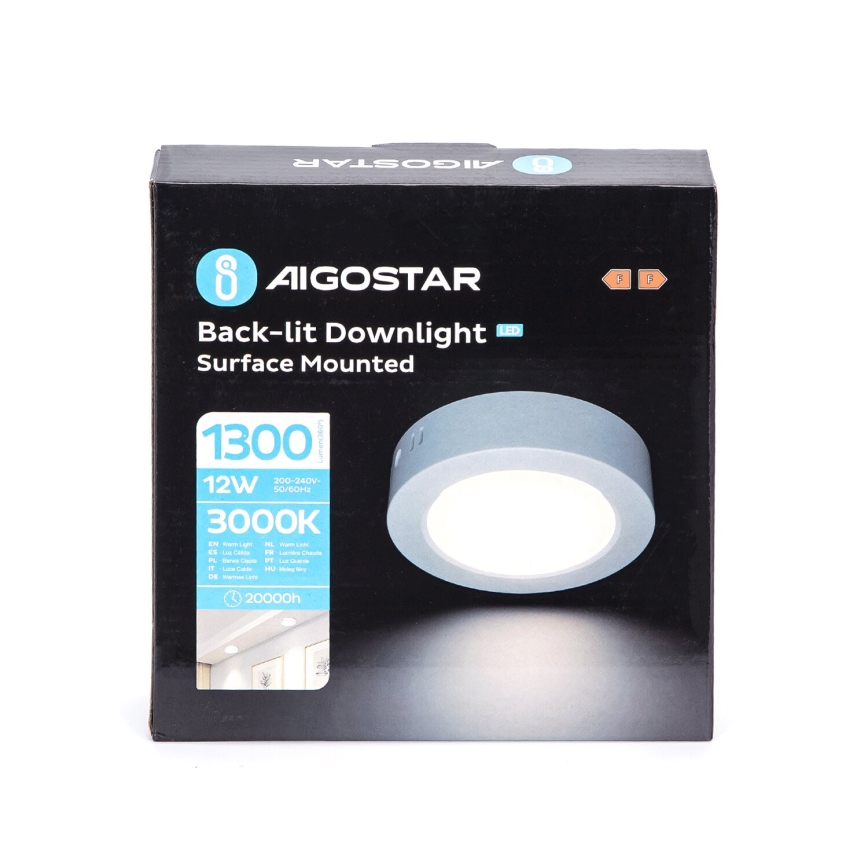 Aigostar - Iluminação integrada LED de teto LED/12W/230V diâmetro 17,4 cm 3000K branco
