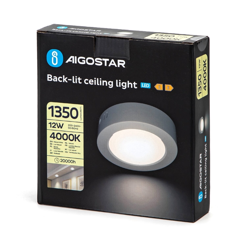 Aigostar - Iluminação integrada LED de teto LED/12W/230V diâmetro 17,4 cm 4000K branco