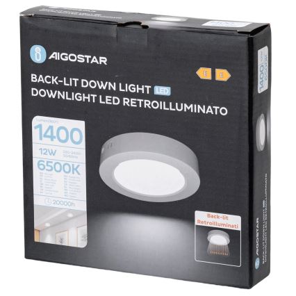 Aigostar - Iluminação integrada LED  de teto LED/12W/230V diâmetro 17,4 cm 6500K branco