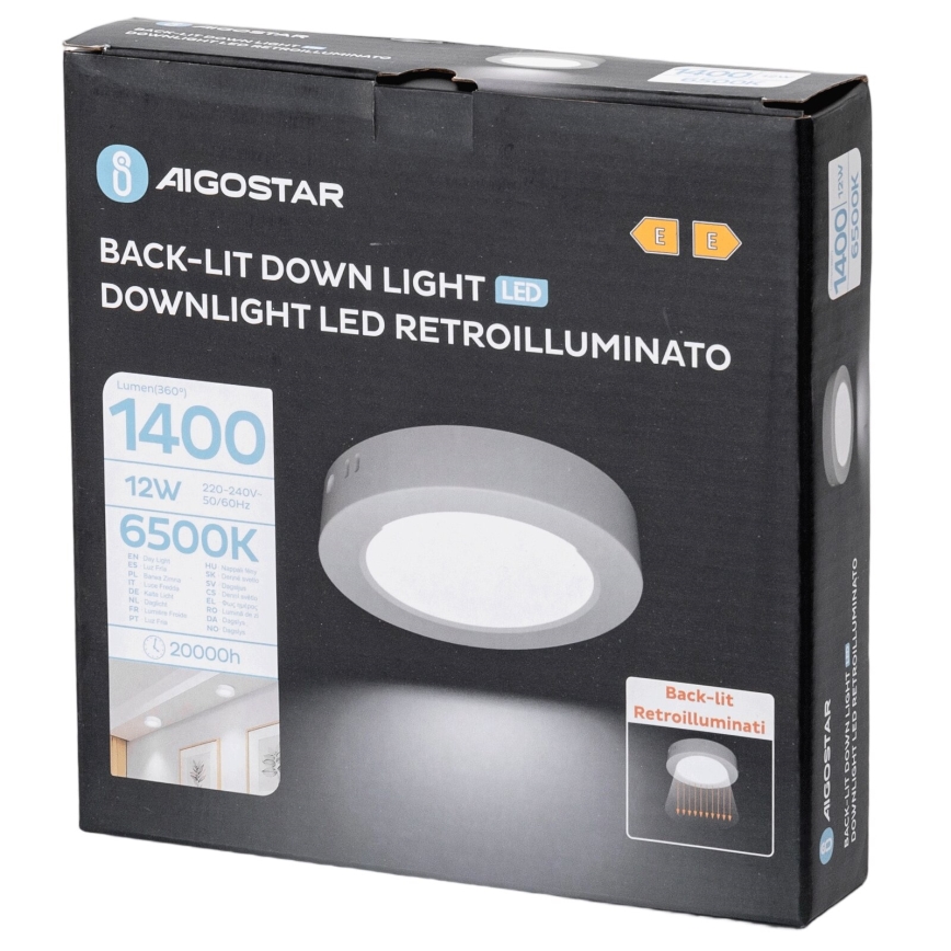 Aigostar - Iluminação integrada LED  de teto LED/12W/230V diâmetro 17,4 cm 6500K branco