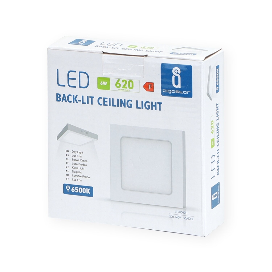 Aigostar -  Iluminação integrada LED de teto LED/6W/230V 12,2x12,2 cm 6500K branco