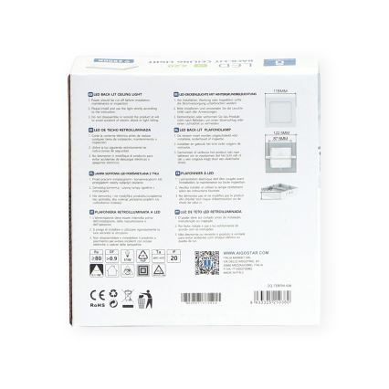 Aigostar -  Iluminação integrada LED de teto LED/6W/230V 12,2x12,2 cm 6500K branco