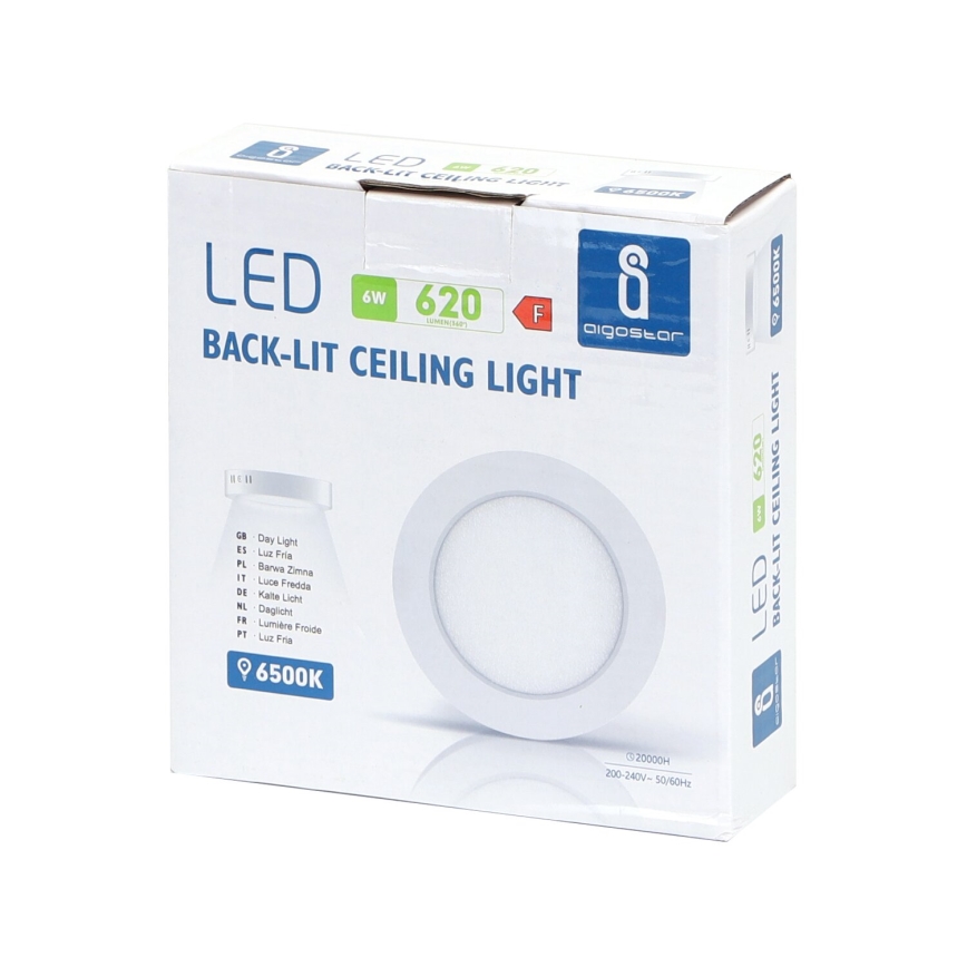Aigostar - Iluminação integrada LED de teto LED/6W/230V diâmetro 12,3 cm 3000K branco