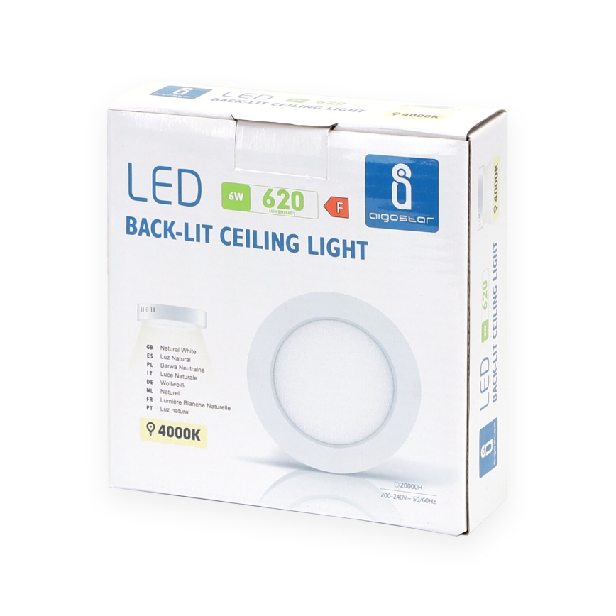 Aigostar - Iluminação integrada LED de teto LED/6W/230V diâmetro 12,3 cm 4000K branco