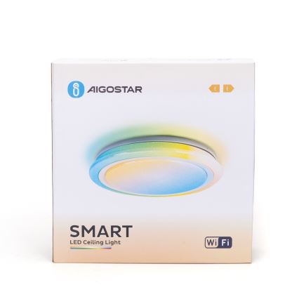 Aigostar - LED RGBW Iluminação de casa de banho com regulação LED/27W/230V 40 cm Wi-Fi IP44