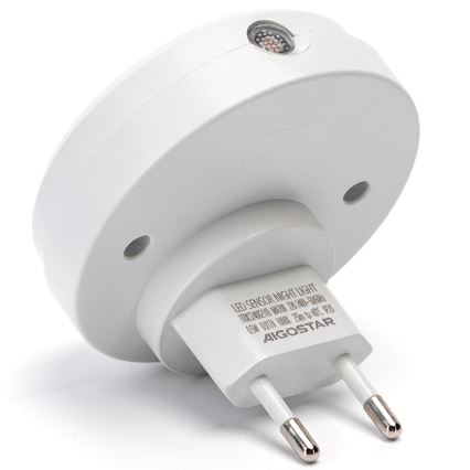 Aigostar - Luz noturna LED com sensor de anoitecer LED/0,5W/230V 6500K