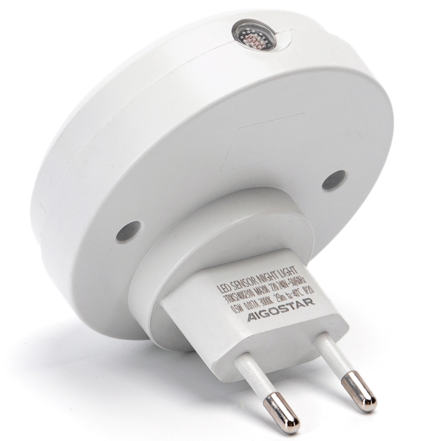 Aigostar - Luz noturna LED com sensor de anoitecer LED/0,5W/230V 6500K