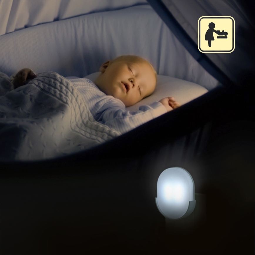 Aigostar - Iluminação noturna LED com sensor LED/1W/230V 6500K oval