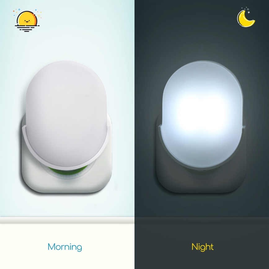 Aigostar - Iluminação noturna LED com sensor LED/1W/230V 6500K oval