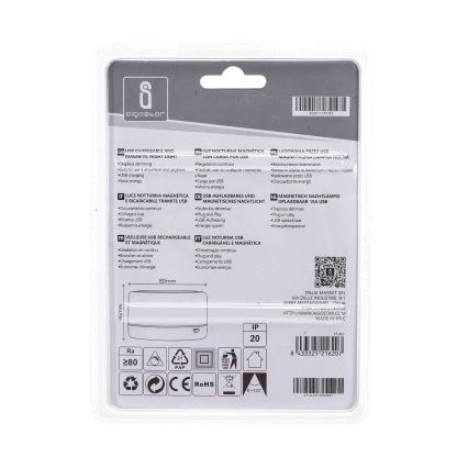 Aigostar - Iluminação noturna portátil LED LED/1W/5V 3000K + USB