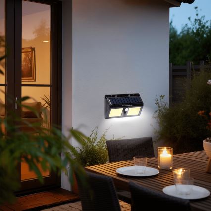 Aigostar - Iluminação solar de parede LED com sensor LED/20W/5,5V 6500K IP65