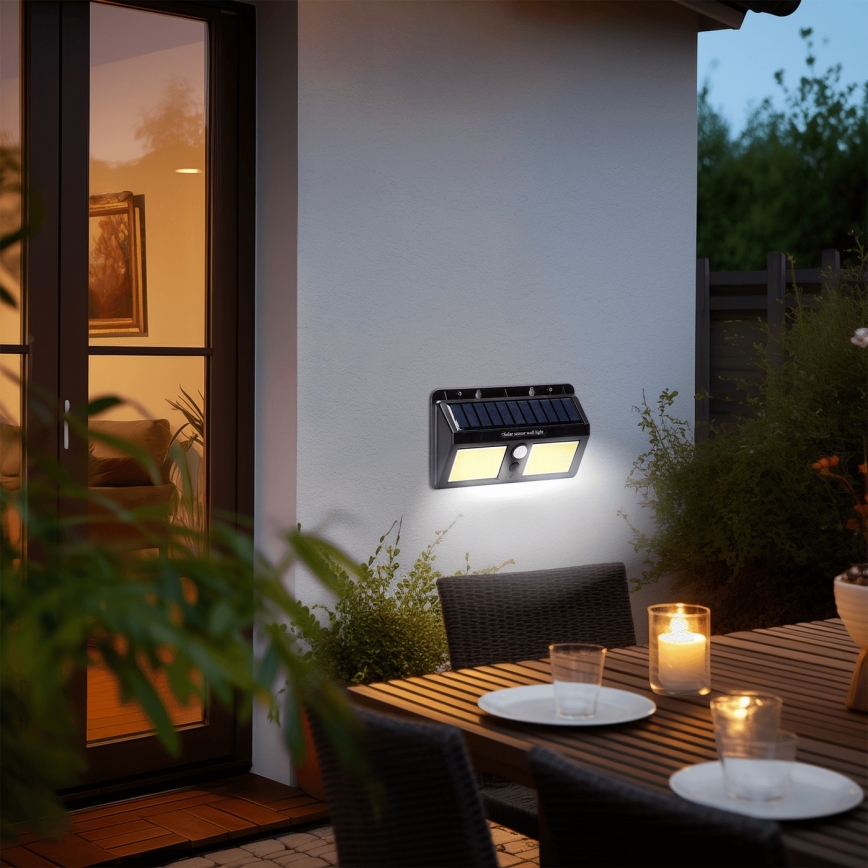 Aigostar - Iluminação solar de parede LED com sensor LED/20W/5,5V 6500K IP65