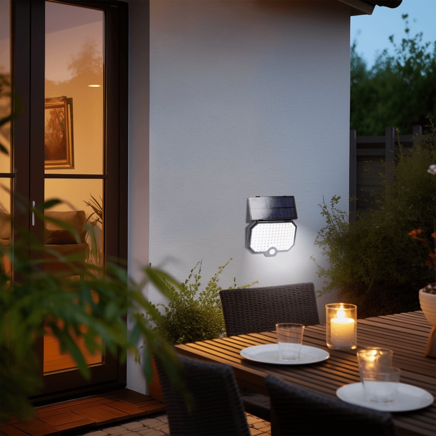 Aigostar - Iluminação solar LED com sensor de movimento LED/2,4W/3,7V 1800 mAh IP65