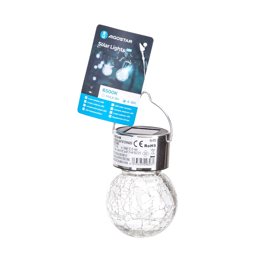 Aigostar - Iluminação solar LED LED/0,006W/1,2V diâmetro 6 cm 6500K IP44