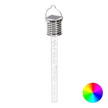 Aigostar - Iluminação solar LED RGB LED/0,006W/1,2V cromado IP44
