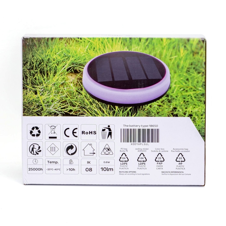 Aigostar - Iluminação solar LED RGB LED/0,6W/3,7V IP65