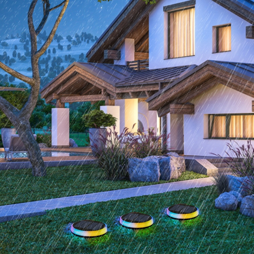 Aigostar - Iluminação solar LED RGB LED/0,6W/3,7V IP65