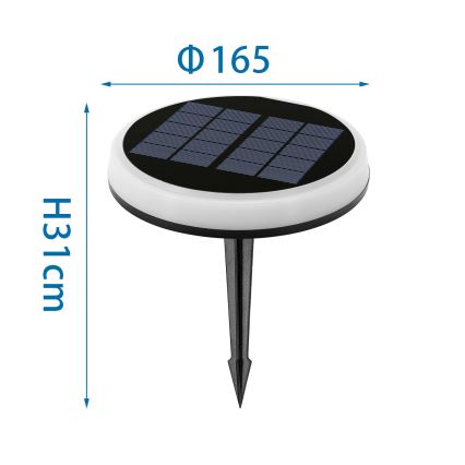 Aigostar - Iluminação solar LED RGB LED/0,6W/3,7V IP65