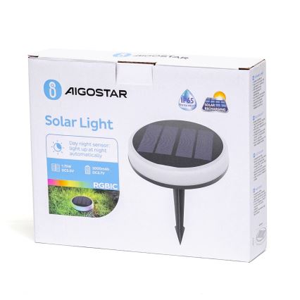 Aigostar - Iluminação solar LED RGB LED/0,6W/3,7V IP65