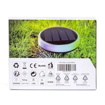 Aigostar - Iluminação solar LED RGB LED/0,6W/3,7V IP65