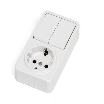 Aigostar - Interruptor doméstico 2P com uma tomada 1x10A/250V