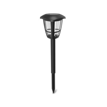 Aigostar - Conjunto de 12 lâmpadas solares LED 0,06W/2V 33,8 cm 6500K 100 mAh IP44 pretas