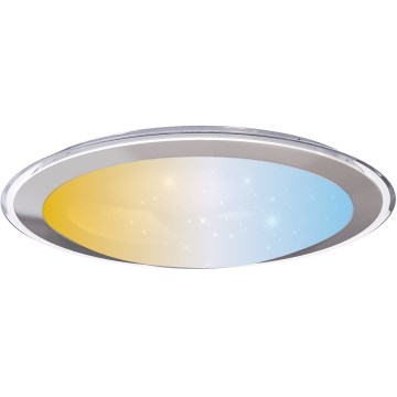 Aigostar - Lâmpada de teto LED regulável 30W/230V 2700-6500K com 42,9 cm cromado + controle remoto