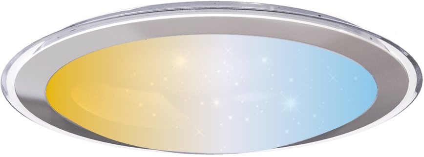 Aigostar - Lâmpada de teto LED regulável 30W/230V 2700-6500K com 42,9 cm cromado + controle remoto