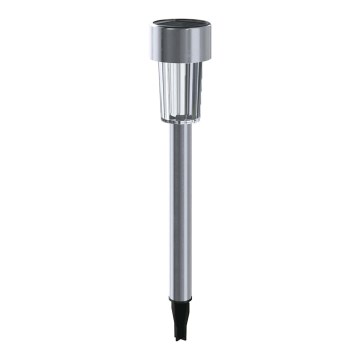 Aigostar - Lâmpada Solar LED LED/0,006W/1,2V 29,5 cm 40 mAh cromo fosco 6500K IP44