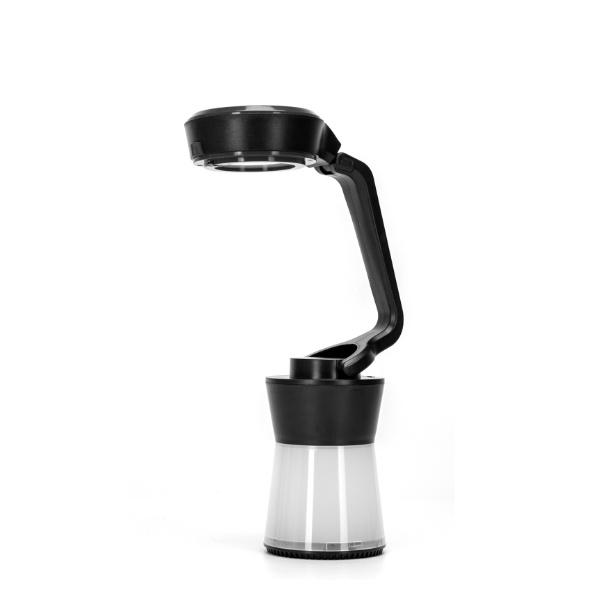 Aigostar - Lanterna de campismo LED regulável 3em1 LED/3xAA preto