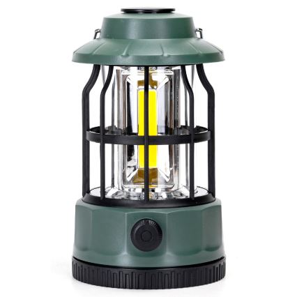 Aigostar - Lanterna de campismo LED regulável LED/3xAA verde 17,5 cm