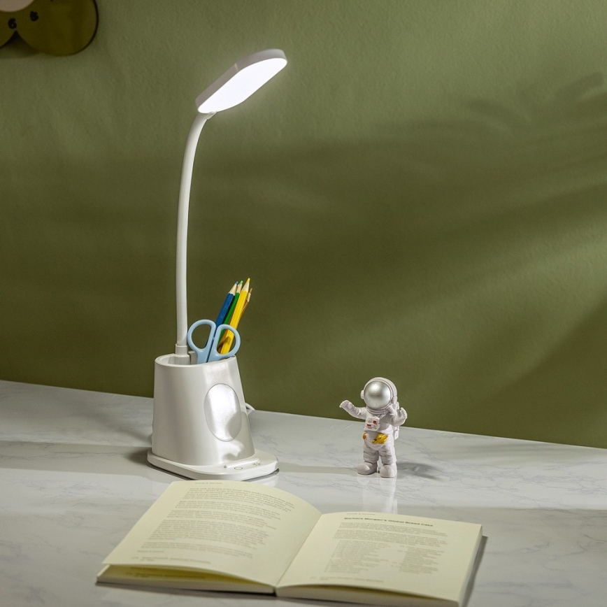 Aigostar - LED Candeeiro de mesa recarregável com regulação LED/2,8W/5V 1800mAh 3000/5000K branco