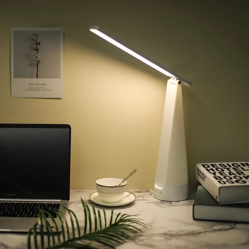 Aigostar - LED Candeeiro de mesa recarregável com regulação LED/7W/5V 4000K 4400 mAh branco