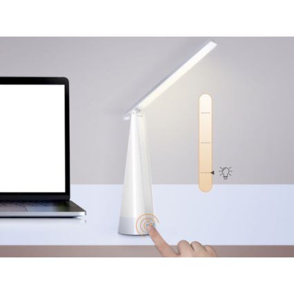 Aigostar - LED Candeeiro de mesa recarregável com regulação LED/7W/5V 4000K 4400 mAh branco