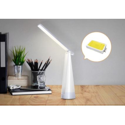 Aigostar - LED Candeeiro de mesa recarregável com regulação LED/7W/5V 4000K 4400 mAh branco