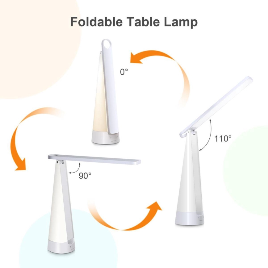 Aigostar - LED Candeeiro de mesa recarregável com regulação LED/7W/5V 4000K 4400 mAh branco