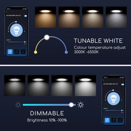 Aigostar - LED com regulação LED/6W/230V d. 11,5 cm Wi-Fi