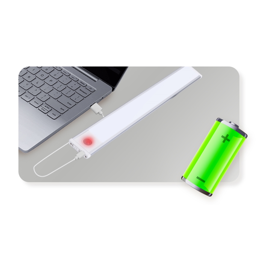 Aigostar - LED Iluminação de móveis recarregável com sensor LED/1,5W/5V 6500K