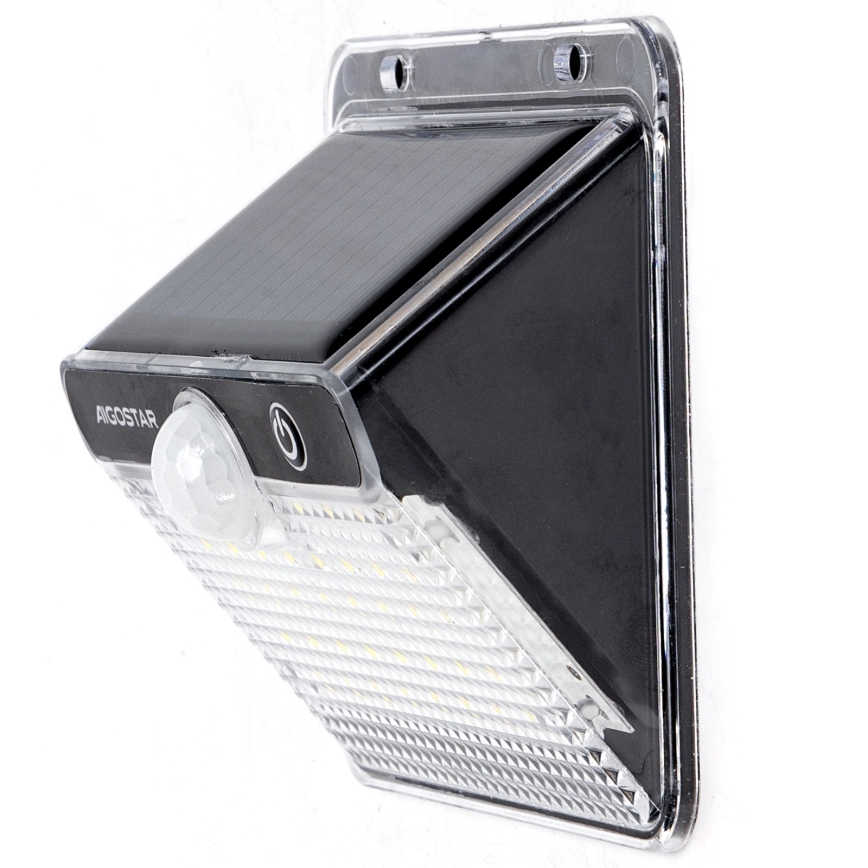 Aigostar - Luminária solar LED com sensor LED/3,7V 6500K 1200 mAh IP65 preta