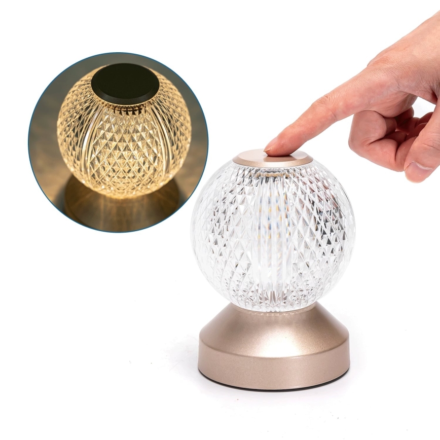 Aigostar - LED Candeeiro de mesa recarregável com regulação LED/1W/5V 2700/4000/6500K 1800mAh 13,5 cm