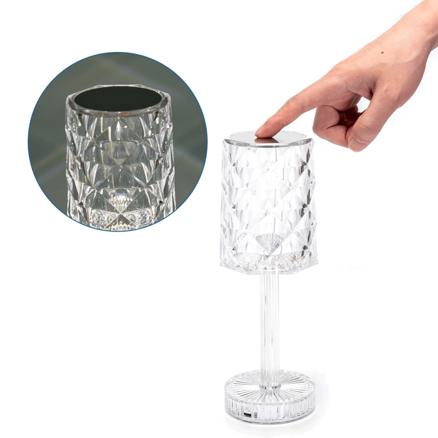 Aigostar - LED Candeeiro de mesa recarregável com regulação LED/1W/5V 2700/4000/6500K 1800mAh 26 cm