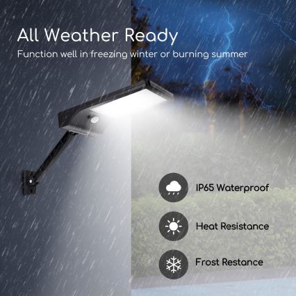Aigostar - LED Regulação solar candeeiro com sensor LED/2,3W/5,5V IP65 + controlo remoto