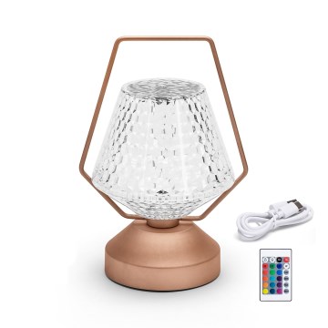 Aigostar - LED RGB Candeeiro de mesa recarregável com regulação LED/1W/5V 1800mAh 20 cm + controlo remoto