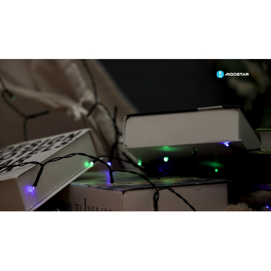 Aigostar - LED Solar Corrente de Natal 100xLED/8 funções 12m IP65 multicolor