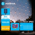 Aigostar - LED Solar Corrente de Natal 100xLED/8 funções 4,5x1,5m IP65 branco quente