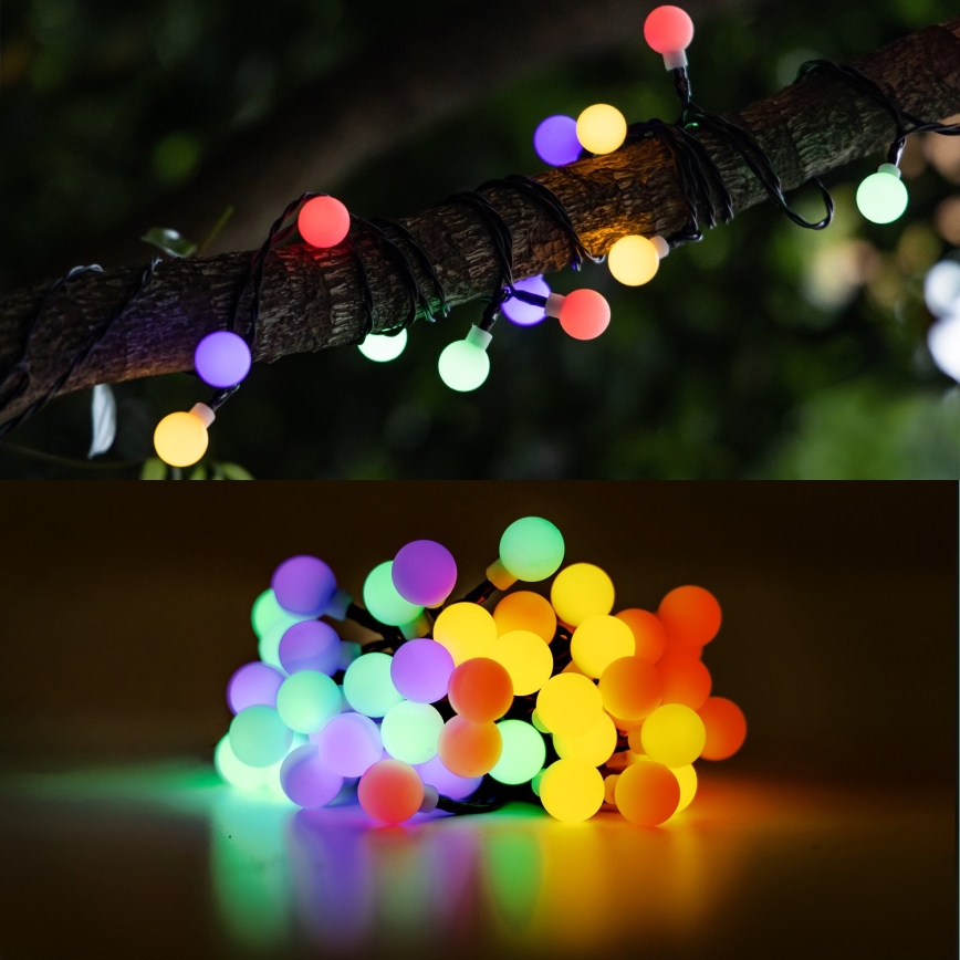Aigostar - LED Solar corrente decorativa 50xLED/8 funções 12m IP65 multicolor