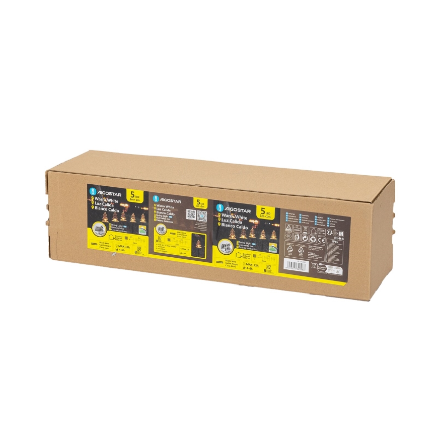 Aigostar - Luminária Solar LED de Natal LED/0,054W/1,2V 1m IP65 branco quente