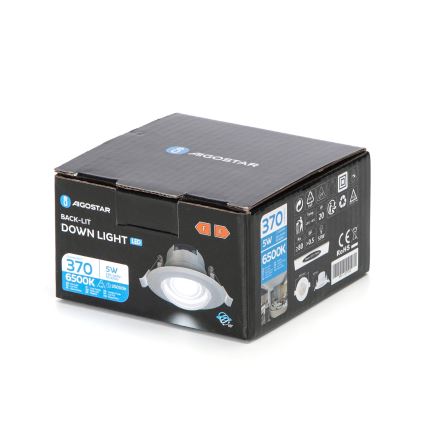 Aigostar - Luminária de embutir LED/5W/230V 6500K Ø 8,5 cm branca
