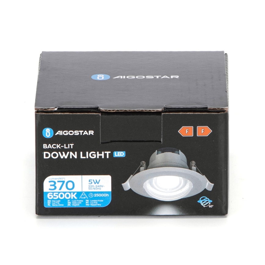 Aigostar - Luminária de embutir LED/5W/230V 6500K Ø 8,5 cm branca